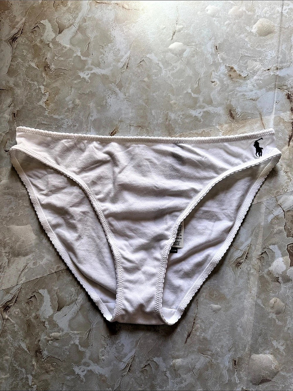 Polo Ralph Lauren Signature Bikini Underwear Cotton Panty White Small